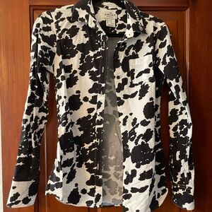 Ariat Black and White Cow Print Shirt